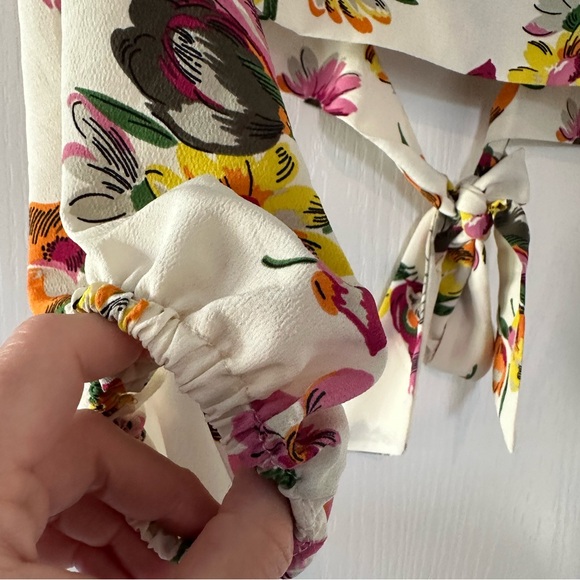 Zara Floral Long Sleeve Crop with Back Tie - Picture 5 of 9